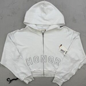 Honor The Gift Jacket Womens Reversed Honoree Full Zip Cropped Beige Size XL NWT